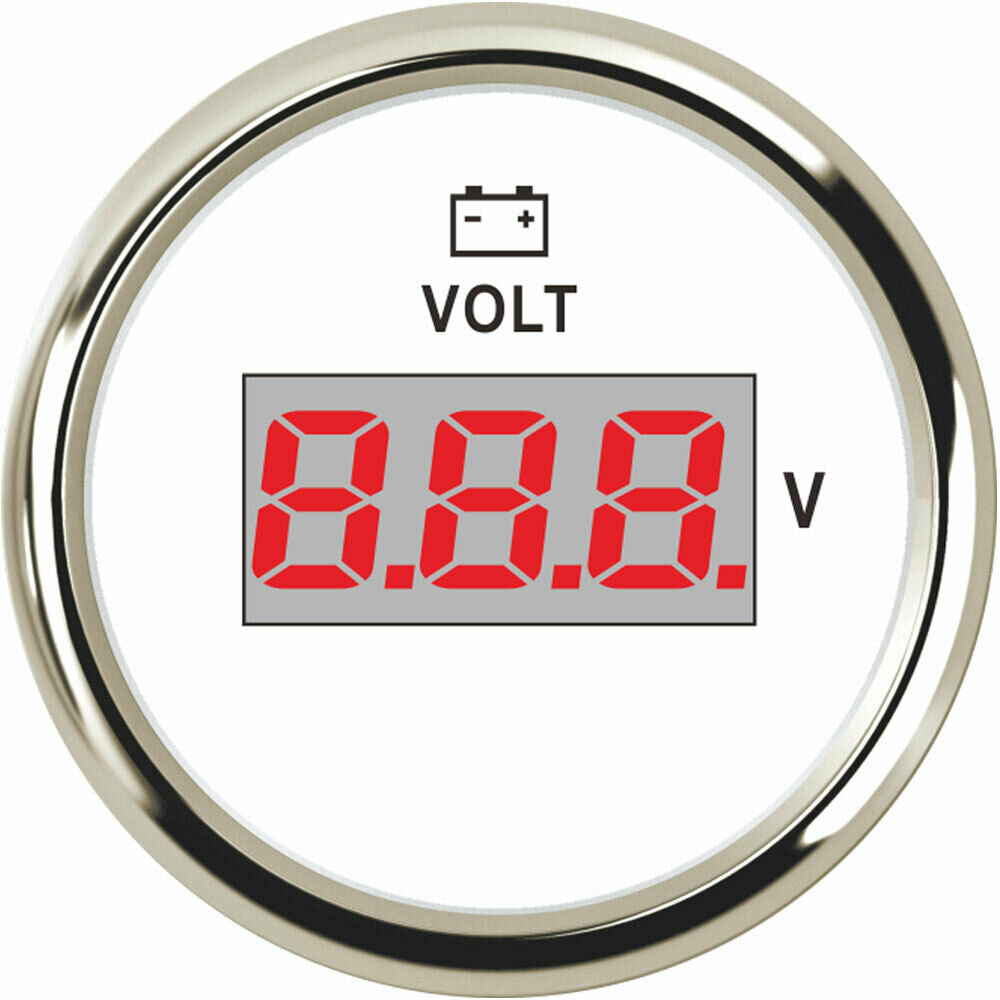 White digital volt meter 8-32V 52mm 2 inch for car boat motorcycle red backlight
