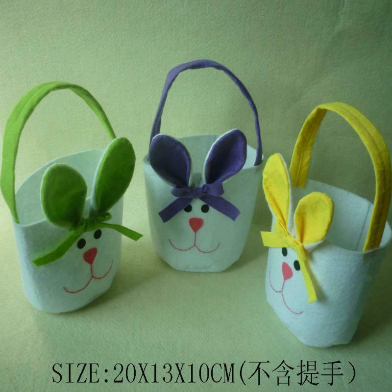 3pcs Easter Bunny Ear Bags Non-woven Fabric Rabbit Shopping Candy Bags Tote