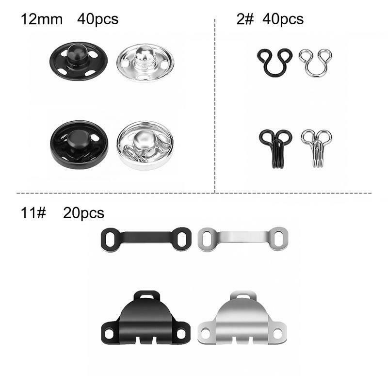 50 Pairs 3 Styles Sewing Hooks and Eyes Set Hook and Eye Closures Kit for Trouse