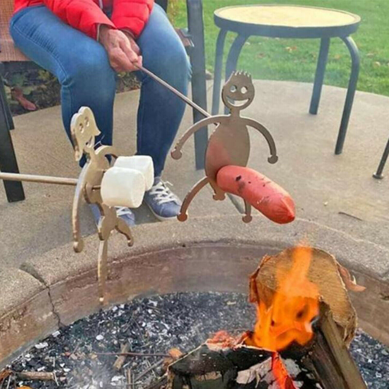 Campfire Grill Skewer For Bbq Tool Stainless Steel Hot Dog Roasters Sticks