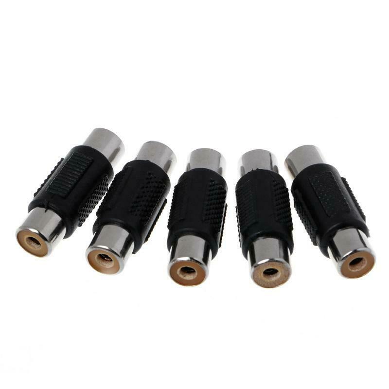 5 Pcs RCA Female to RCA Female Audio Video Cable Jack Plug Adapter Connector
