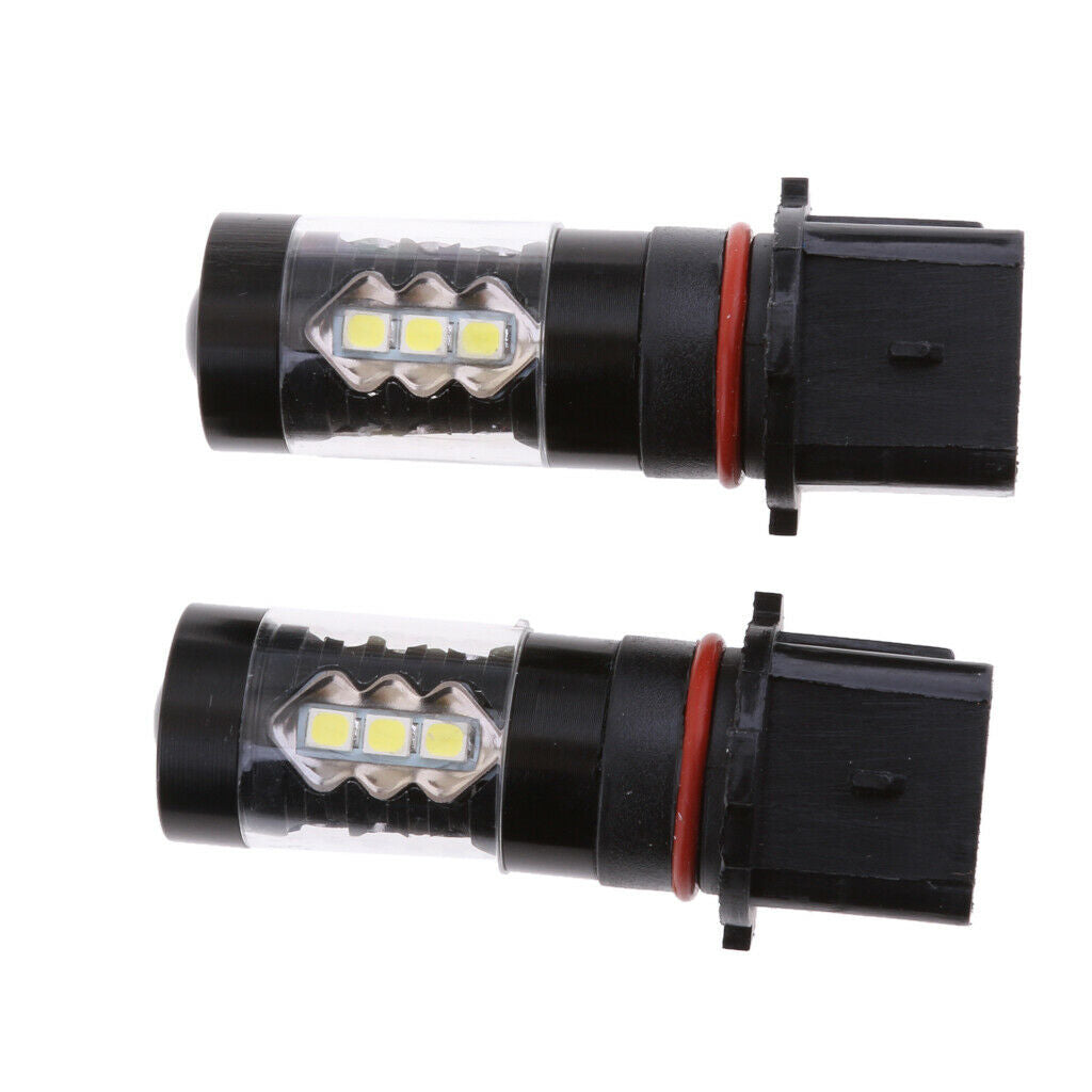 2pcs HID White High Power P13W COB LED DRL Fog Lights Bulbs For Chevrolet