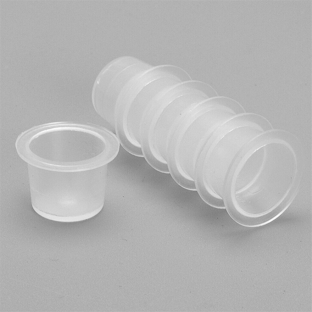 1000pcs Disposable Plastic Tattoo Cup Pigment Ink Holder Medium - Flat Base