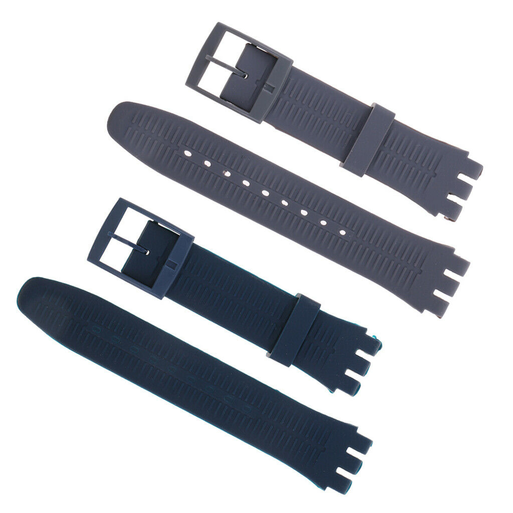 2 Sets Silicone Watch Bands Quick Release Soft Replacement Straps 19mm