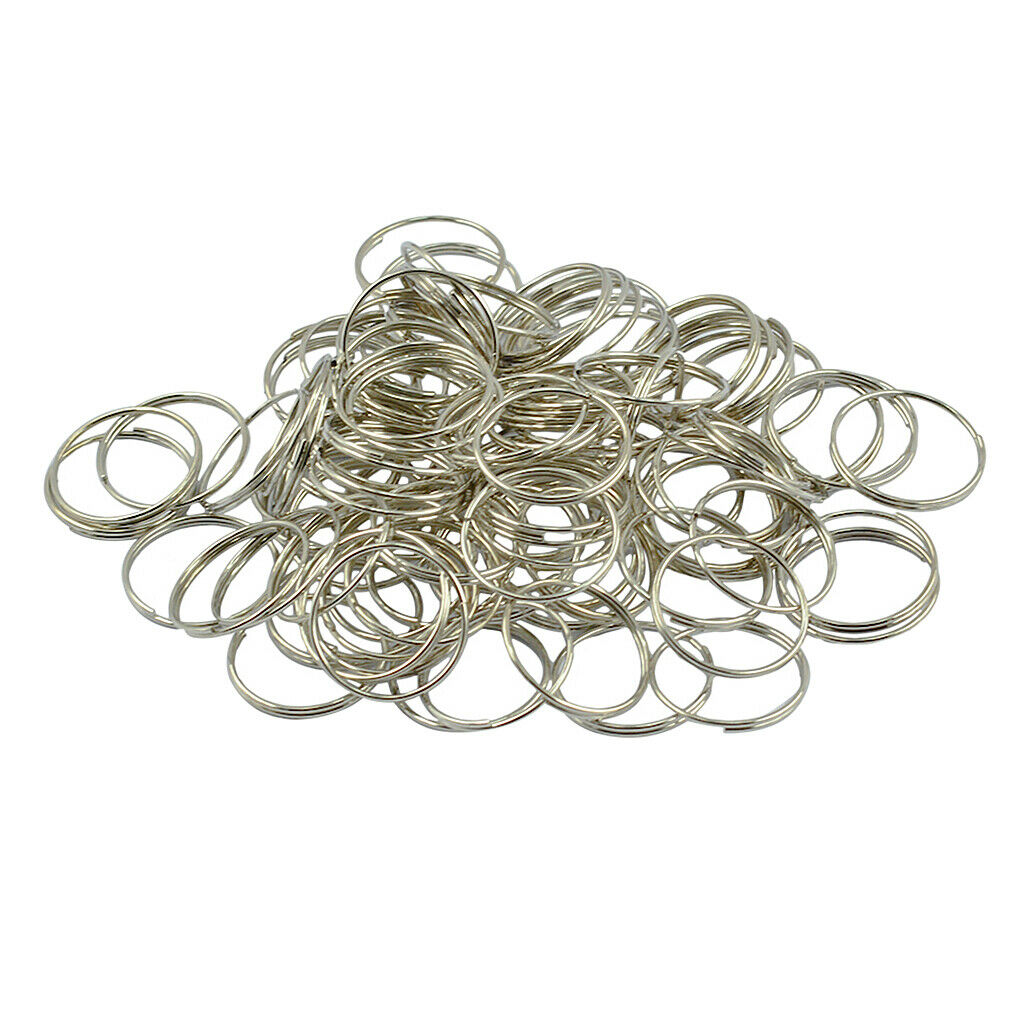 100Pieces Keyrings Split Ring Key Rings Steel Hoop Ring for Chain Making