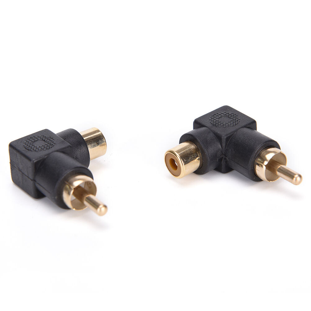 10x RCA right angle connector plug adapters M/F male to female 90degree e.l8