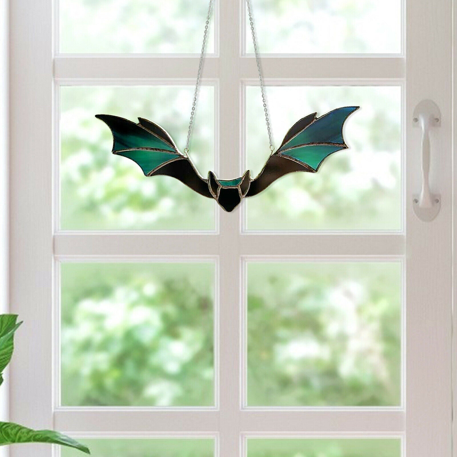 Large Bat Acrylic Window Hanging for Halloween Door Decor Party Favor Supply