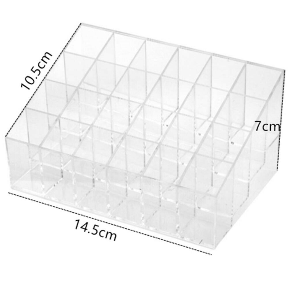 24 Grids Transparent Make up Cosmetic Lipstick Storage Display Rack Holder Box
