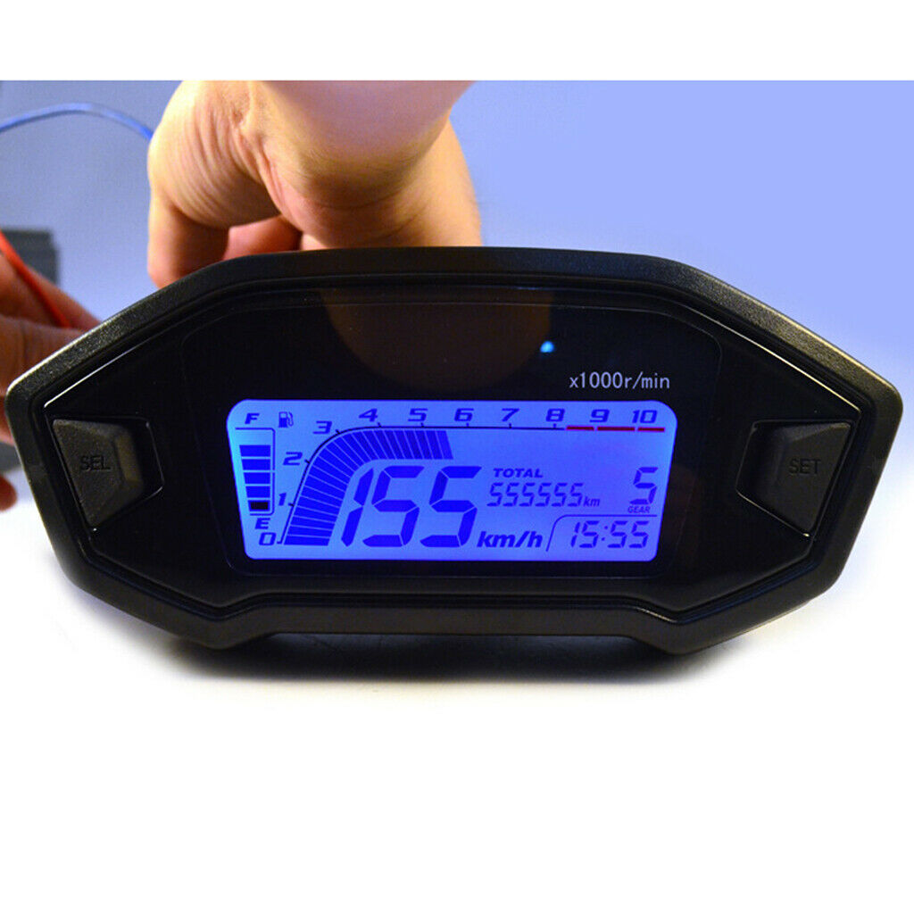 150mm LCD Digital Odometer Speedometer Tachometer for Motorcycle Scooter Tool