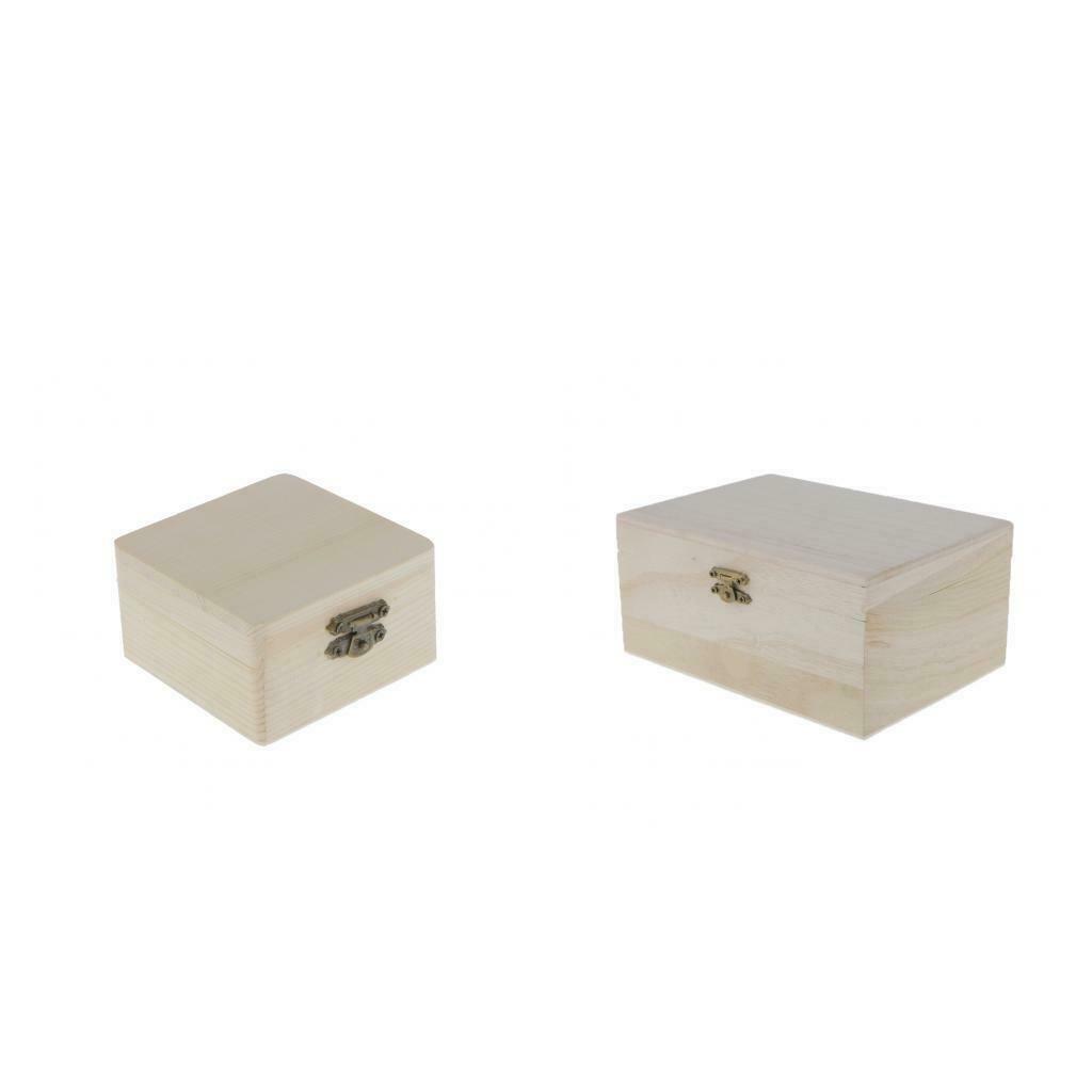 2pcs Semi-finished Wooden Jewelry Boxes Storage for Necklace Bracelet