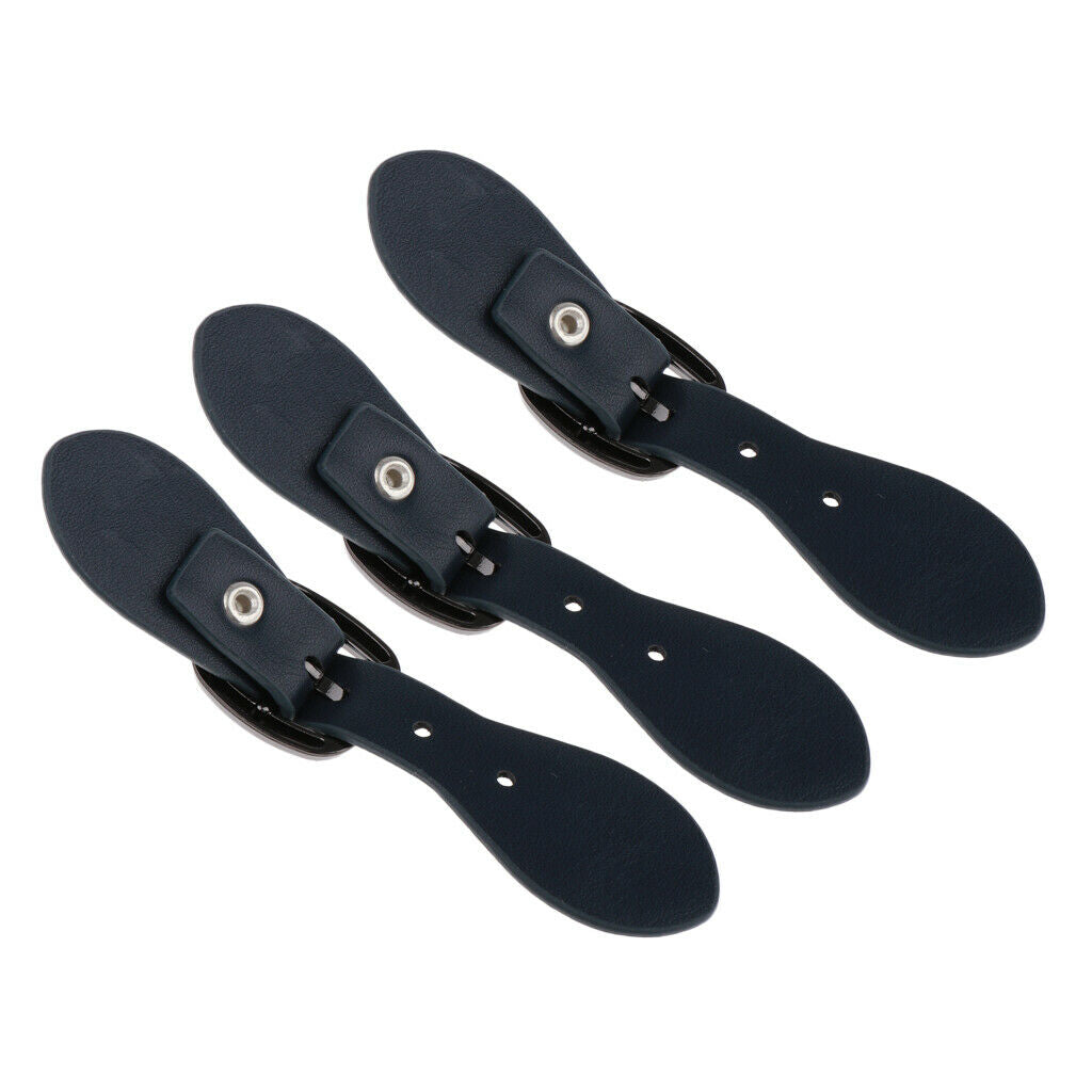 3X PU Leather Buckles Bag Making Fastener Snap Sew on Clasp Black