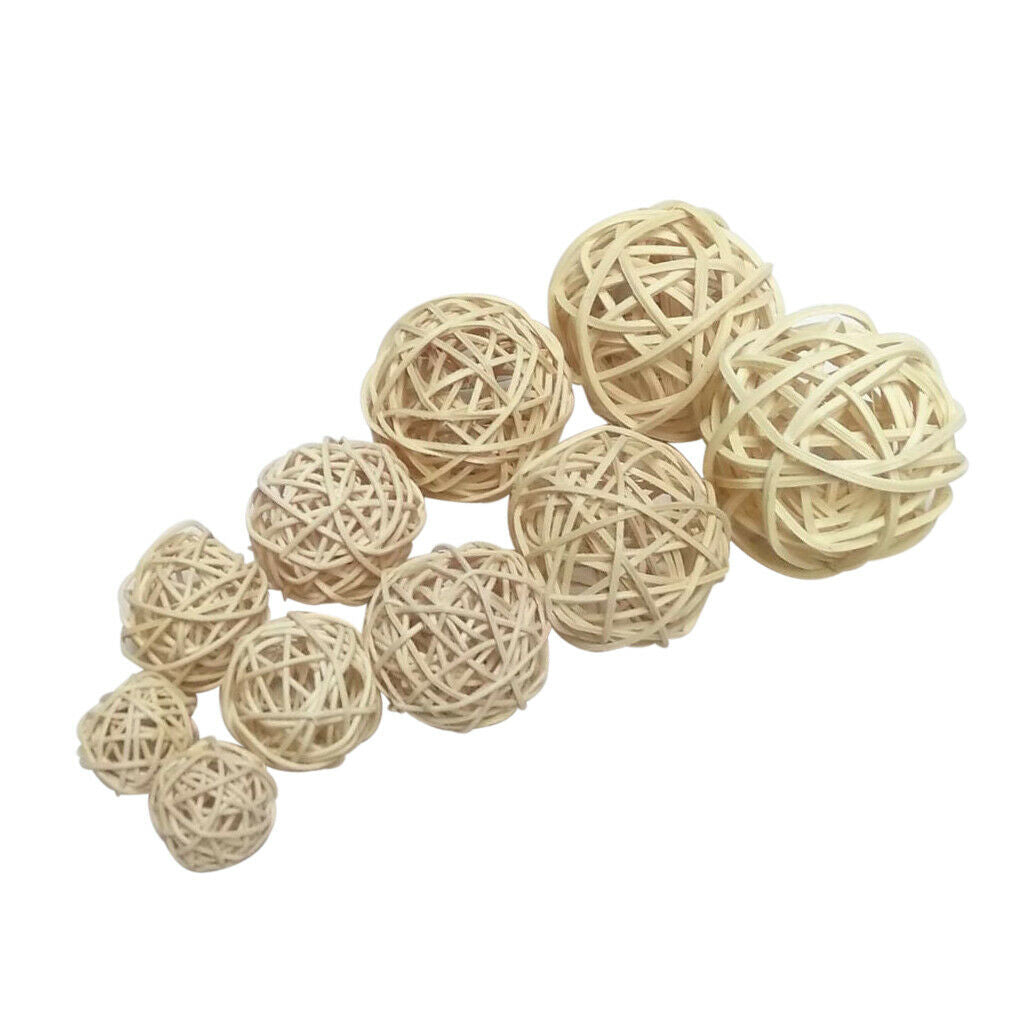 10Pcs     Rattan     Wicker     Ball     Photo     Props  ,   3  -  7cm     Home