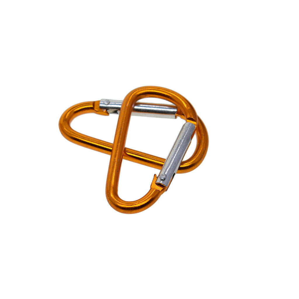 20 Sets Aluminum Carabiner D Shape Buckle Pack, Keychain Clip, Spring Snap Key