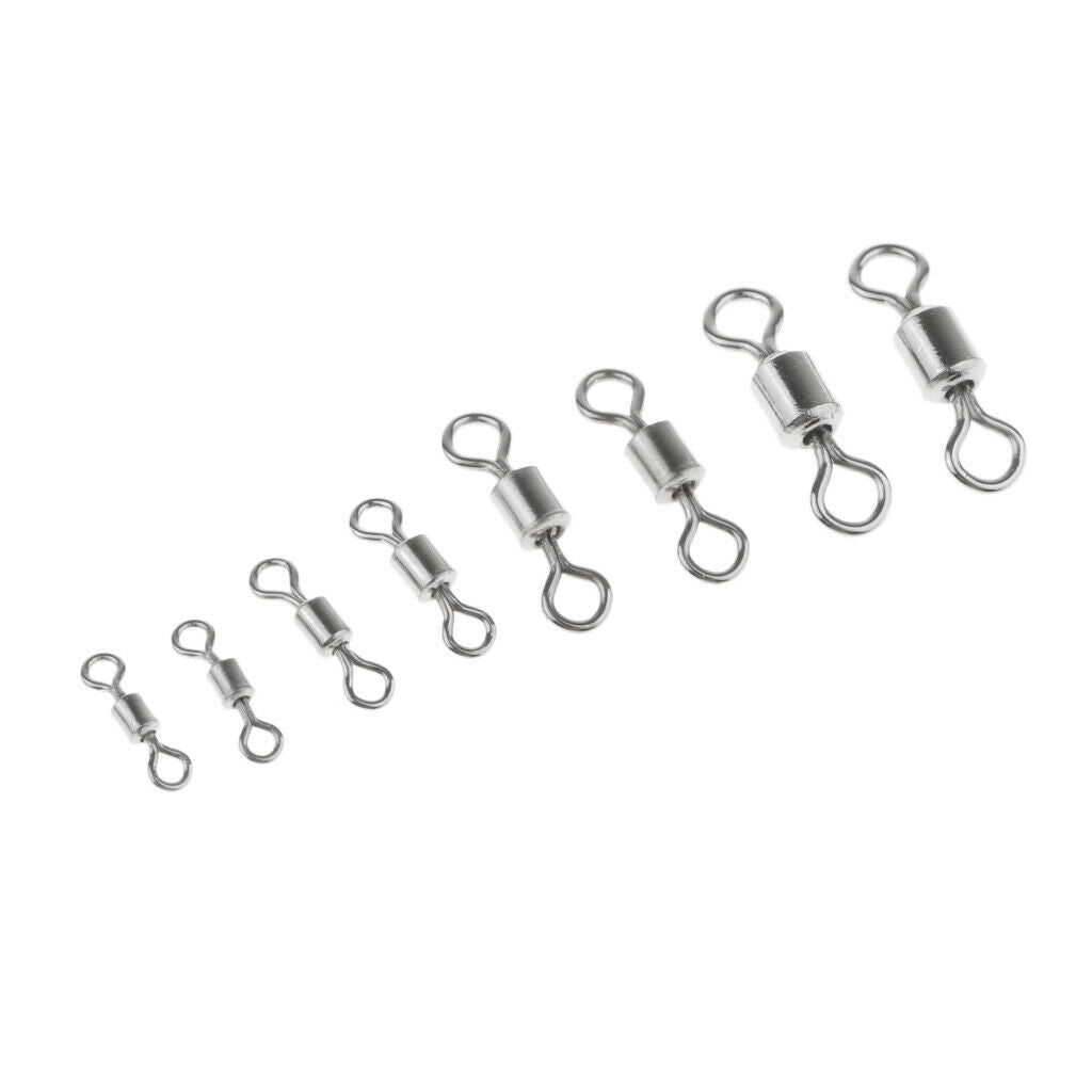500 Pcs Fishing Swivels Rolling Swivels Connector Ball Bearing Solid Rings