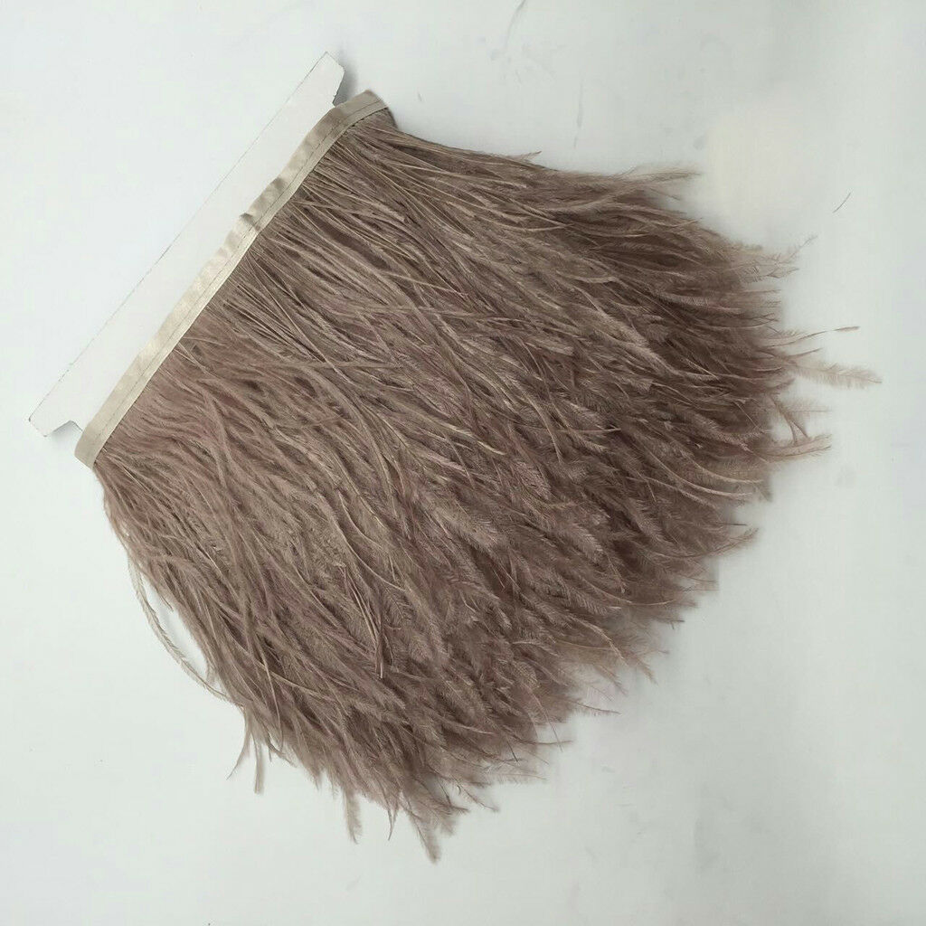 2 Yards 10-15cm Ostrich Fluffy Feather Fringe Trim Sewing Costume Millinery