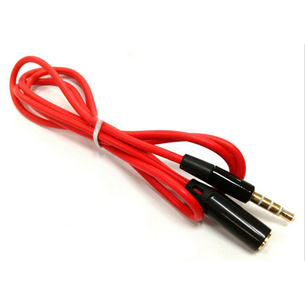 3.5mm 4Pole Male to Female Earphone Headphone Audio Cable Adapter Mic Ext.l8