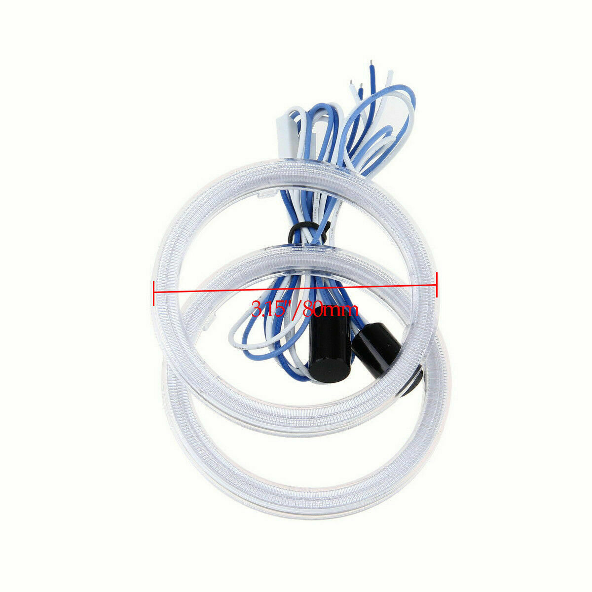 2Pcs 80MM 12V CAR LED Headlight COB Angel Eyes Halo Ring Light DRL Waterproof