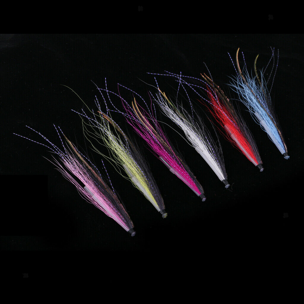 12Pcs Tube Fly Fishing Mini Sunray Shadow Riffle Hitch Salmon Flies