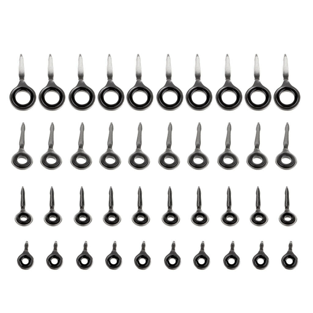 40Pcs Rod Guides Durable Eye Ring Raft Single Leg Guides Repair Mixed Size