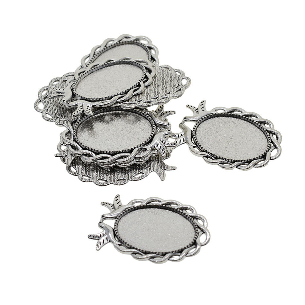 10x Oval Blank Bezel Cameo Cabochon Pendant Setting Blanks Jewelry Findings