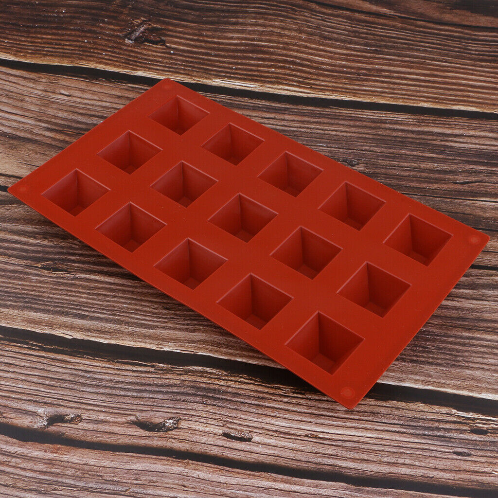 15-Cavity Pyramid Silicone Fondant Mold Chocolate Baking Cake Ice Cube Tray