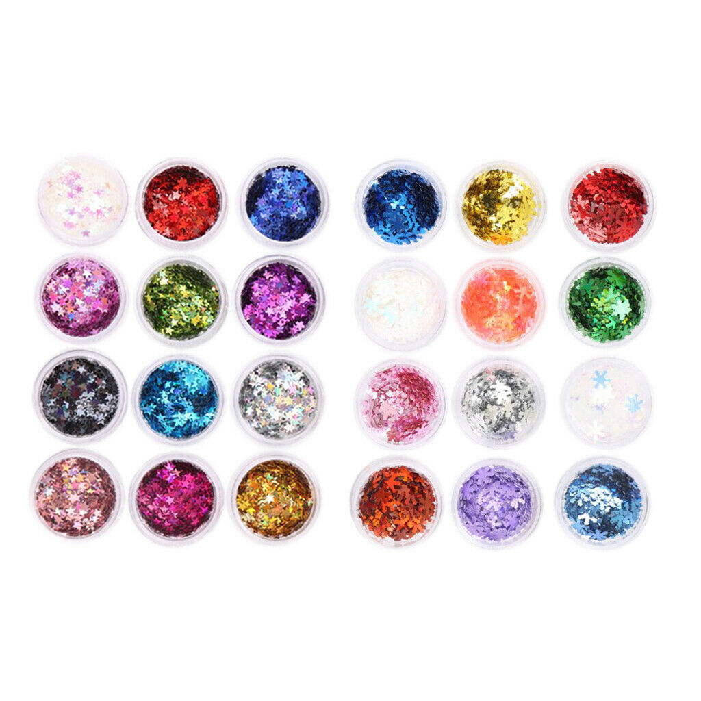 24x Charms Nail Sequins Long Lasting Sparkle Crafts Nail Art DIY Decoration