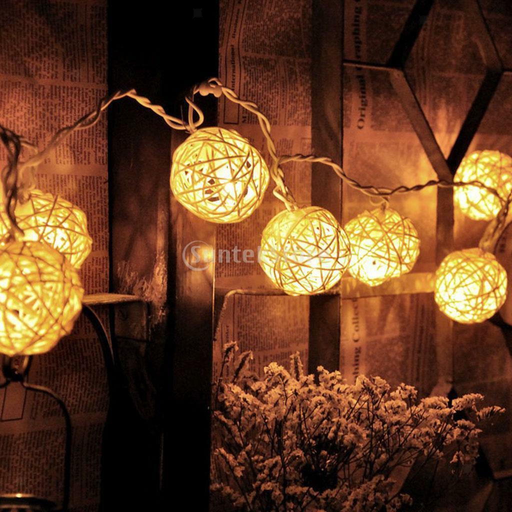 10pcs 5cm Rattan Wicker Balls Christmas Wedding Table Florist Decor Yellow