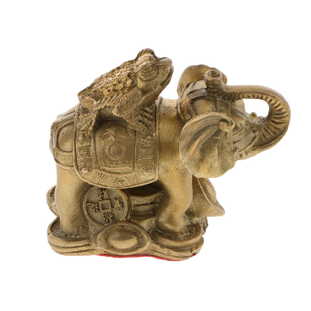 copper lucky toad elephant decoration Furnishing feng shui ornament craft M