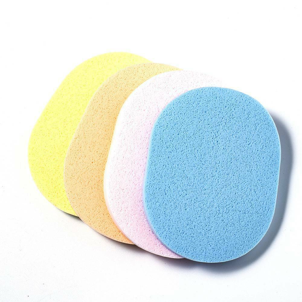 5pcs/set Facial Wash Pad Makeup Remover Cleaning Sponge Puff Exfoliator Scrub