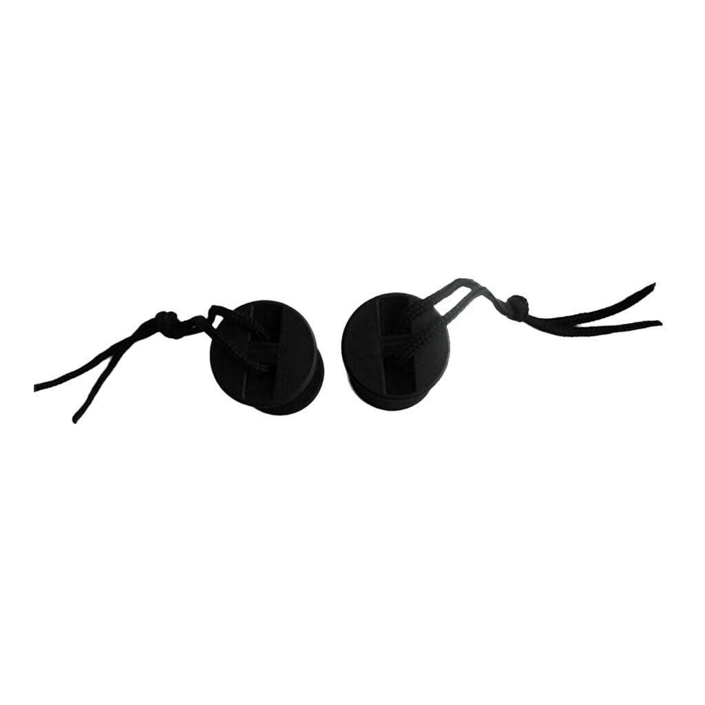 2Pcs Black  Leash Plug With Leash Cords Strings -50mm Thickness