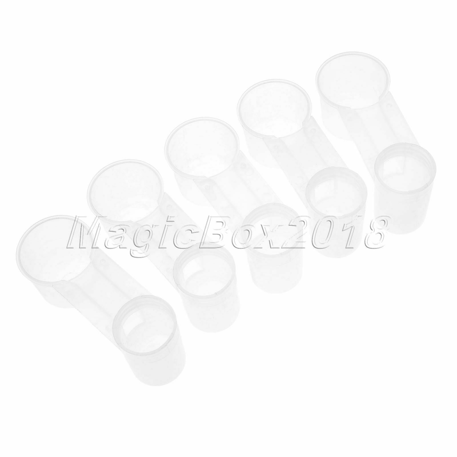 Bird Feeder Drinker Cup Water Bottle For Poultry Dove Pigeon 5Pcs White Plastic