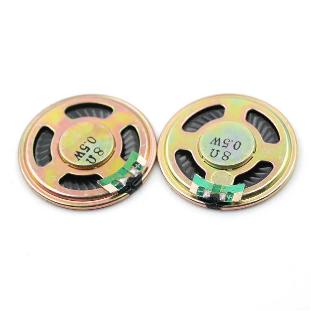 2pcs New 40mm 8ohm 8Ω 0.5W Audio Speaker Stereo Woofer LoudspeakerTrumpetHornBDA