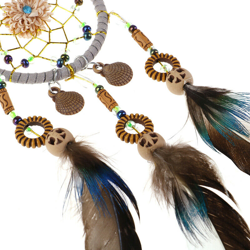 Car Dream Catcher for Rearview Mirror Handmade  Navy Blue Car Charms Hanging _BD