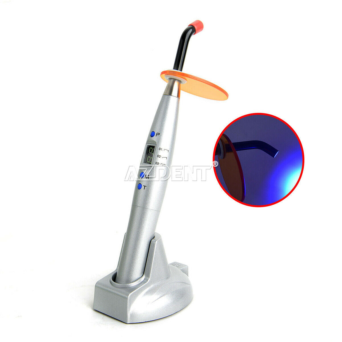 Dental LED Curing Light Lamp Wireless Cordless Cure 100V-240V 5W≥1200mw/c㎡ Slive