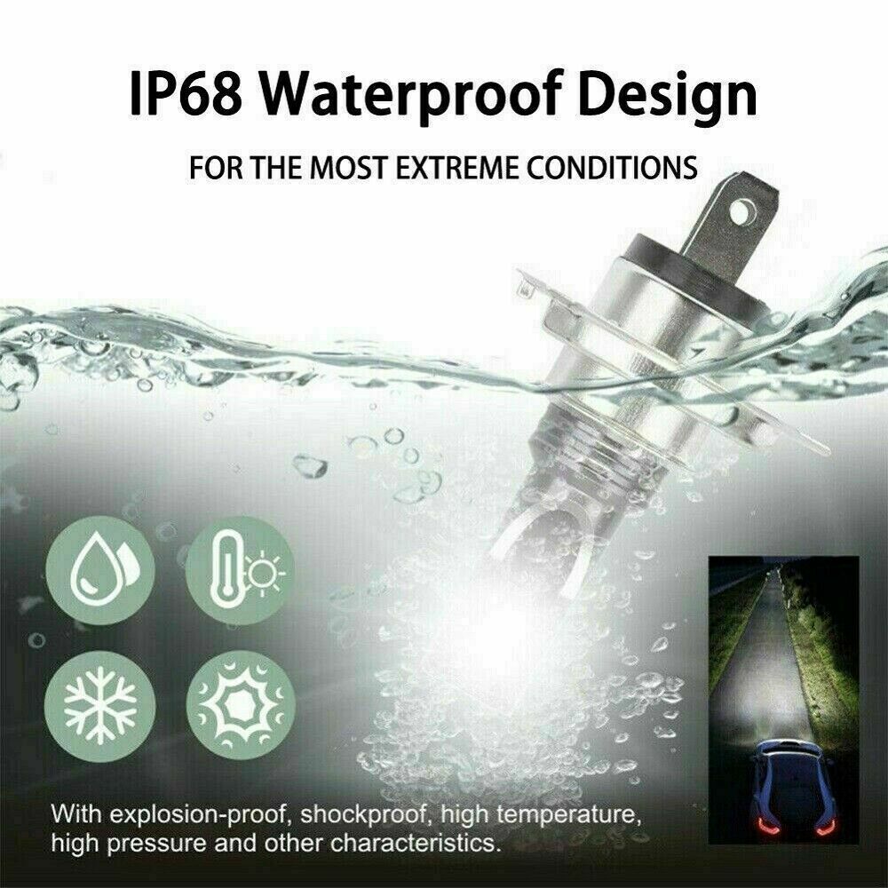 Pair H4 HB2 LED Bulb Hi/Lo Beam White Motorcycle Headlight Lamp Bulbs 55W US