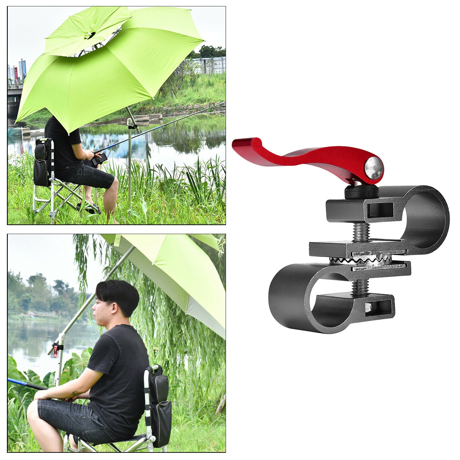 Aluminum Alloy Umbrella Holder Clip Brackets Accessories Outdoors Grey