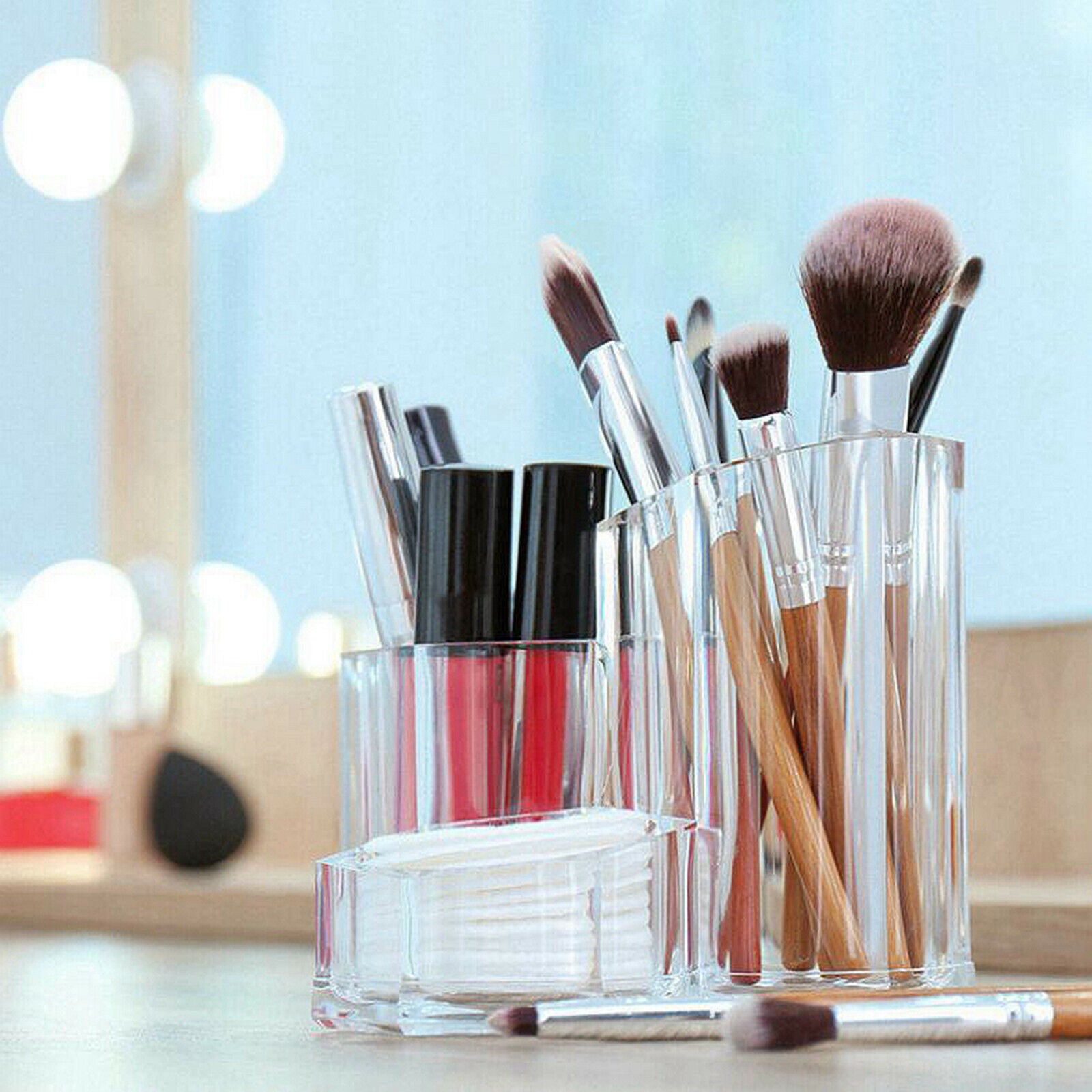 Cosmetic Organizer Makeup Brush Container Storage Box Save Space