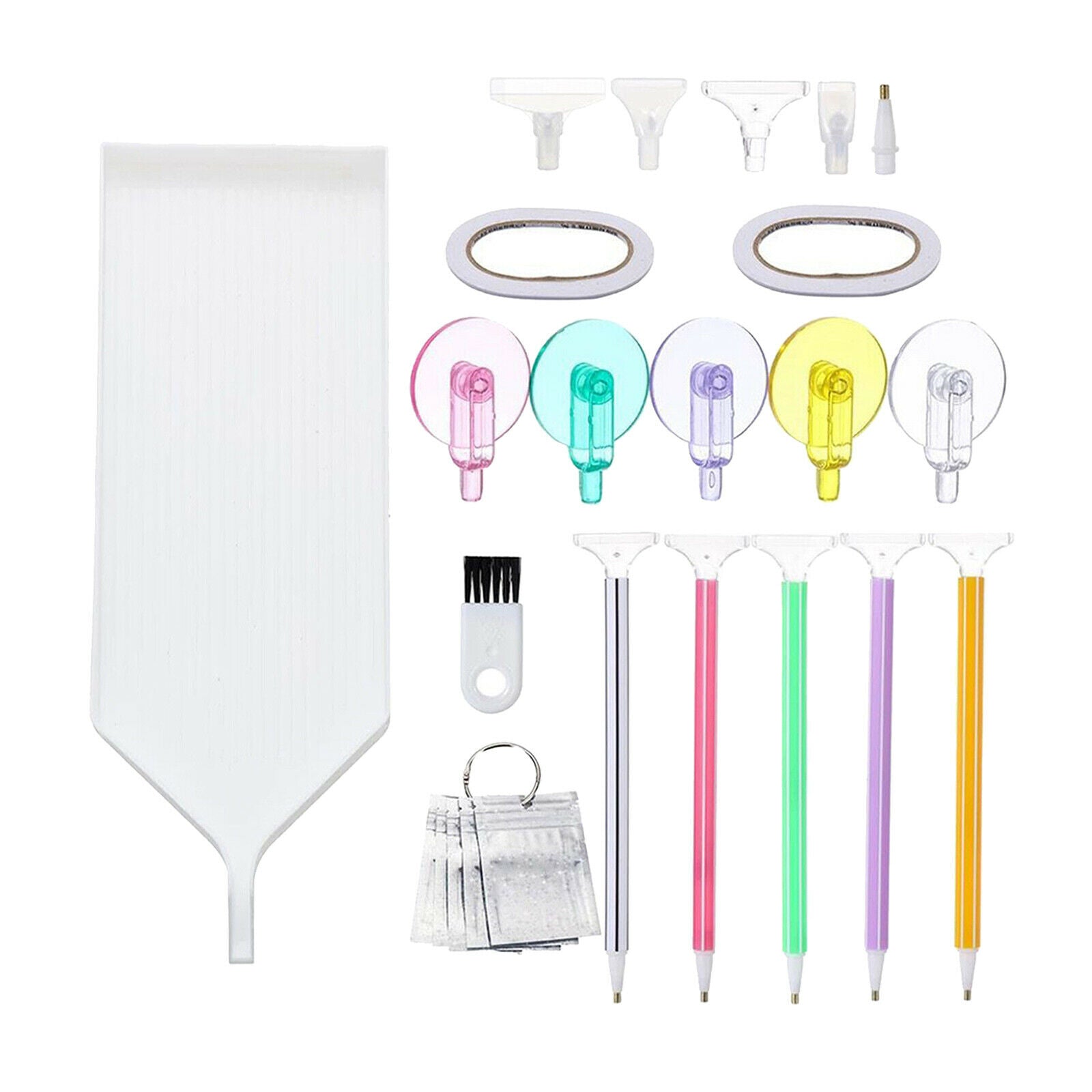 24Pcs 5D Diamond Painting Pen Embroidery with 5 Point Pen Tips Storage Tray