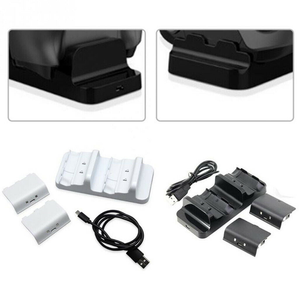 2PC Dual Charging Station USB Charging w/2 Battery Pack for   One Controllers
