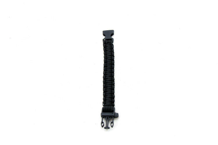 Black Outdoor Climbing Rope Bracelet 7 Core Cords With Survival Whistle New