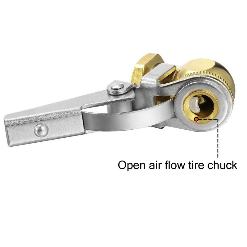 5PC/set Cylinder Brass Clip-on Straight Tire Tyre Inflater Air Clamp 1/4'' NPT