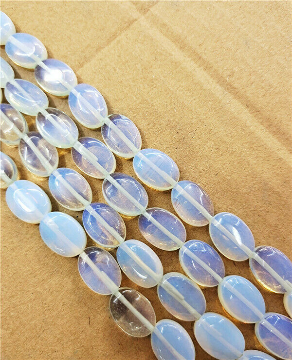 1 Strand 14x10x5mm Wholesale White Opal Oval Spacer Loose Beads 15.5inch HH7775