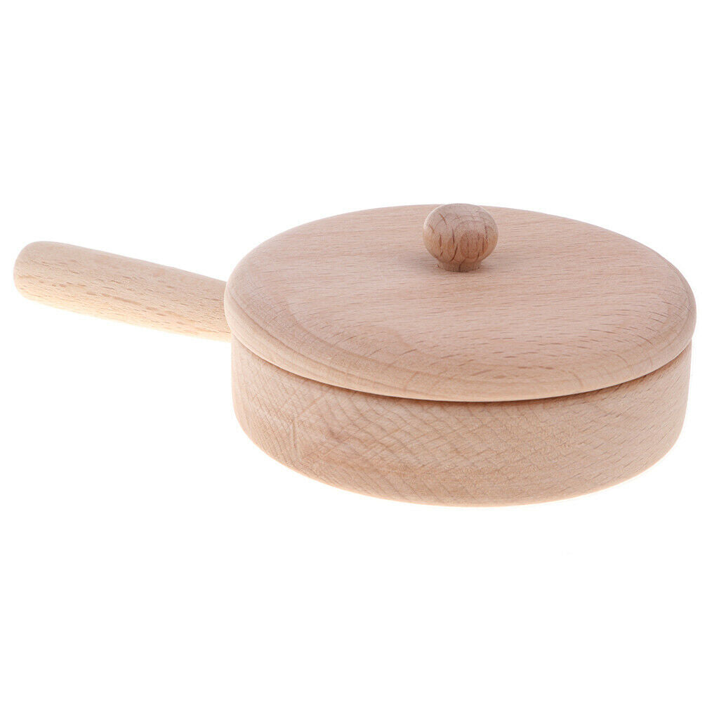 Wooden Frying Pan Set Kids Kitchen Imagination Kids Play Role Play