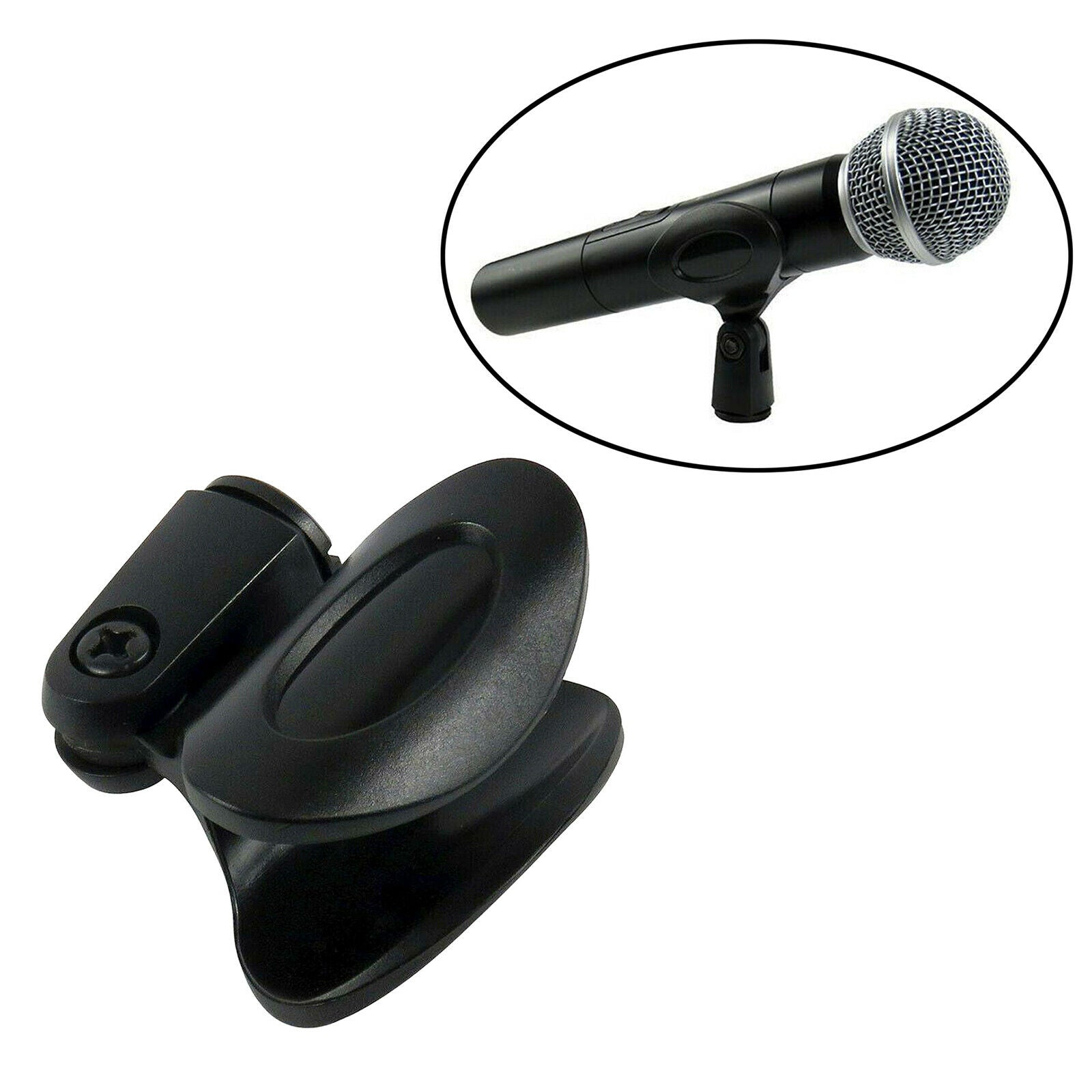 2x Heavy Duty Plastic Microphone Mic Clip Holder Flexible for Mic Stand Accs