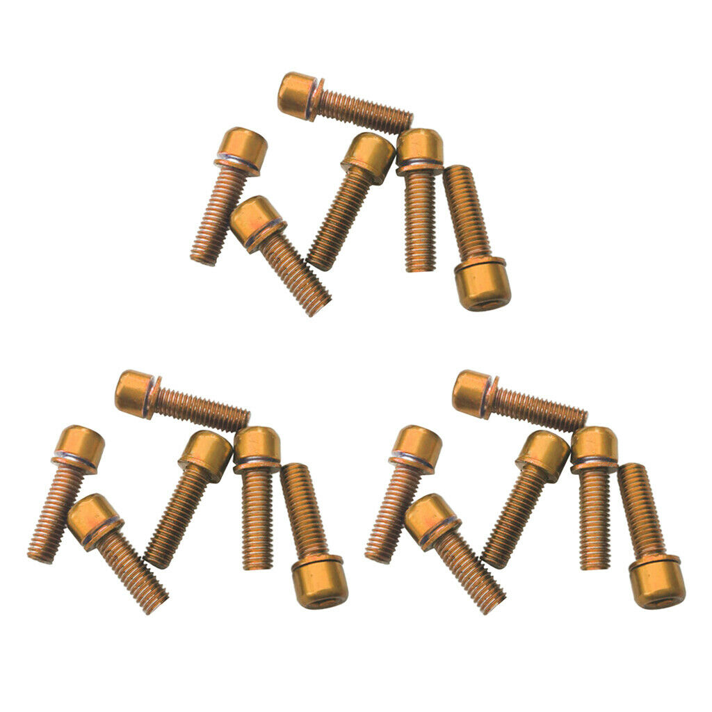 18x MTB Road Bike Hex Socket Screws M5x18 Bolts for Handlebar Stem Golden