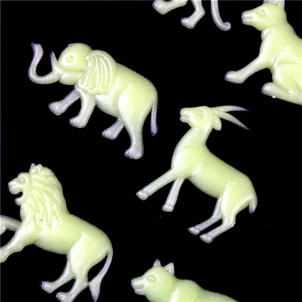12pcs Glow In The Dark Animal Fluorescent Luminous Stickers Kids Bedroom .l8