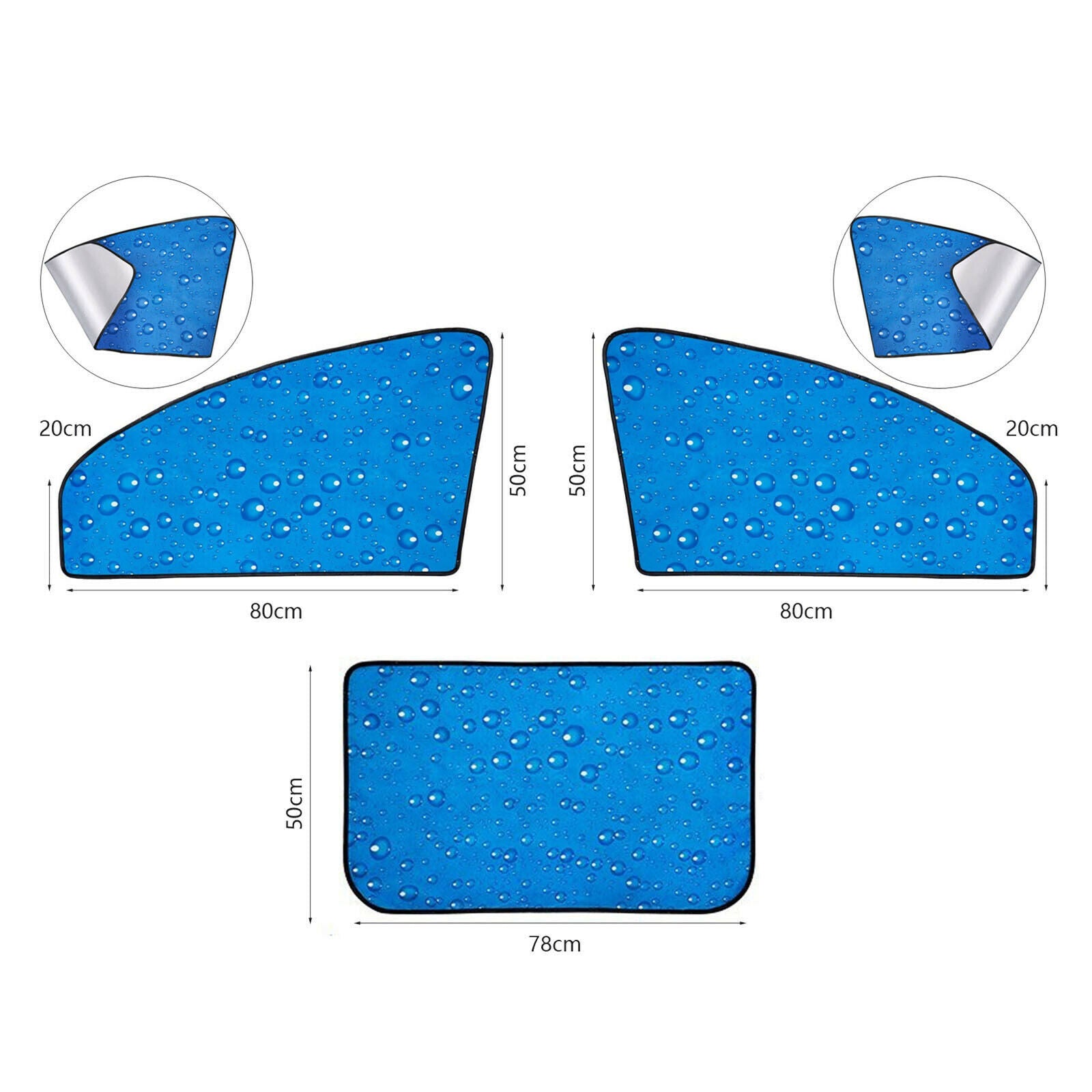 4-pack Anti-UV Car Magnetic Side Window Sunshade Shade Premium Retractable