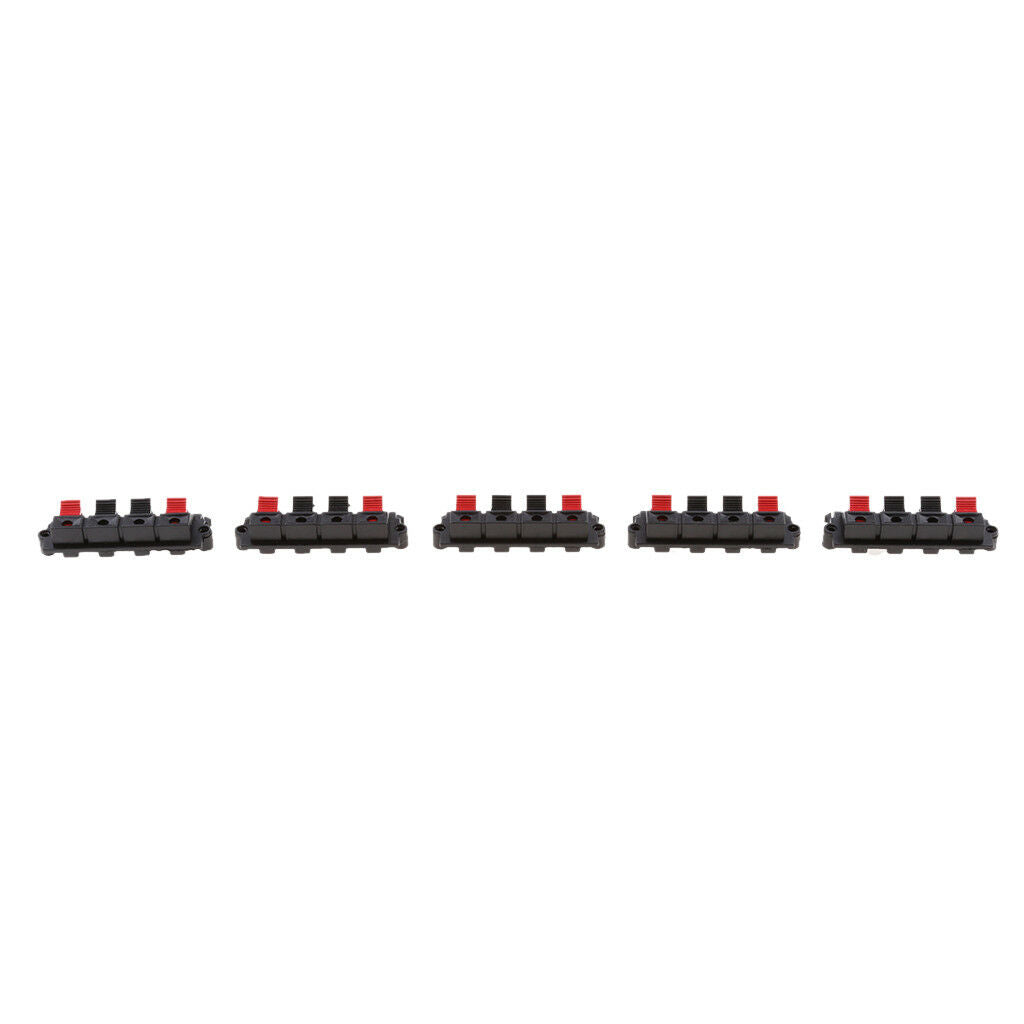 10 pieces 4 Way Stereo Speaker Plate Terminal Strip Push Connector Block