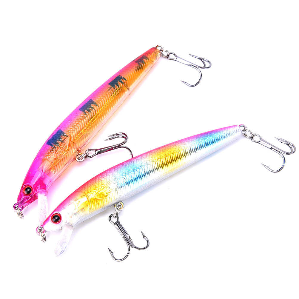 New 10pcs Kinds of Fishing Lures Crankbaits Hooks Minnow Baits Tackle Crank L SJ