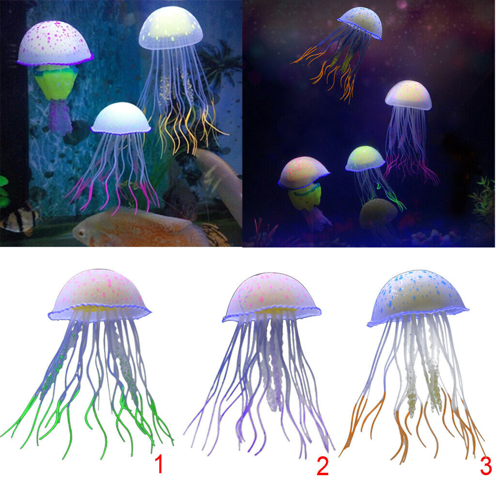 2 Artificial Jellyfish For Aquarium Decoration Underwater Ornament